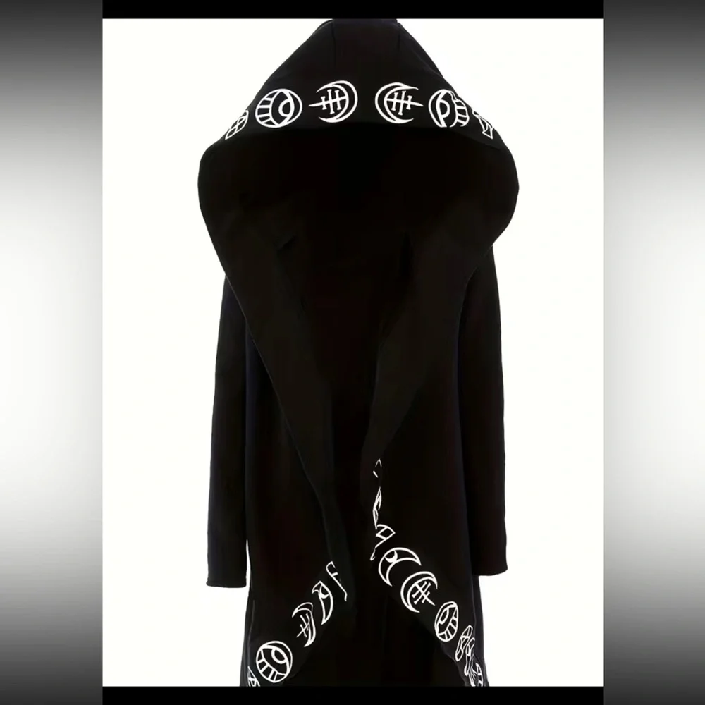 🧿 EVIL EYE 🪬 MOON 🌚 WICCAN CARDIGAN🧙🏻‍♀️🐈‍⬛sz.MEDIUM - Picture 3 of 13